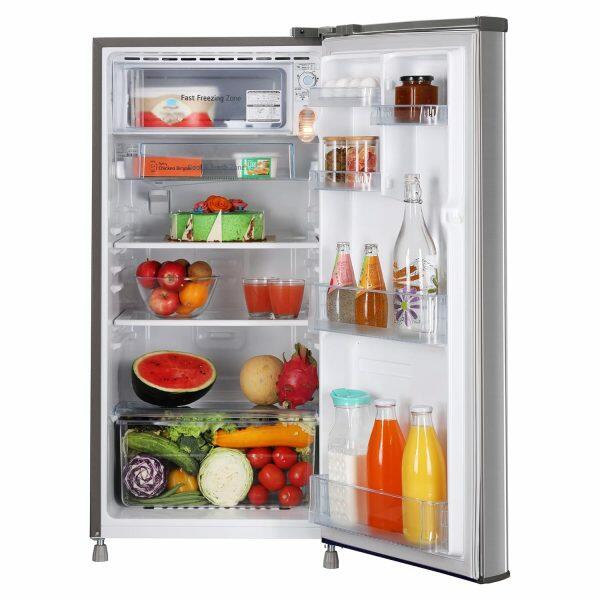 LG 185L 3 Star Single Door Refrigerator (GL B199OPZD, Shiny Steel)
