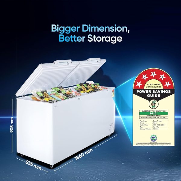 Haier HFC-788DM5 Double Door Deep Freezer with 5 Star, White