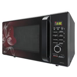 LG MJ2887BWUM, 28 Litre Convection Microwave with Charcoal Heater ,360 Degree Motorised Rotisserie and Stainless Steel Cavity, Floral Wine