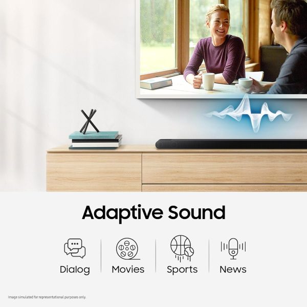 Samsung S800B/XL, 330 Watt 3.1.2 Channel Soundbar with Wireless Subwoofer, Dolby Atmos, Built in Alexa, Airplay and Wi-Fi, Black