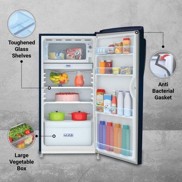 Haier HRD-1962PRLCRL, 175 Litre 2 Star Single Door Refrigerator, with base drawer Red Lotus