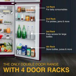 Whirlpool NEO DF278 PRM, 235 L 2 Star Frost Free Double Door Refrigerator, Freezer 56 Ltr, 10 Years Warranty on Compressor, Brushed Gold