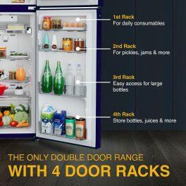 Whirlpool NEOSP278PRM, 235L 2 Star Double Door Refrigerator, 10 Years Warranty on Compressor, Sapphire Peony