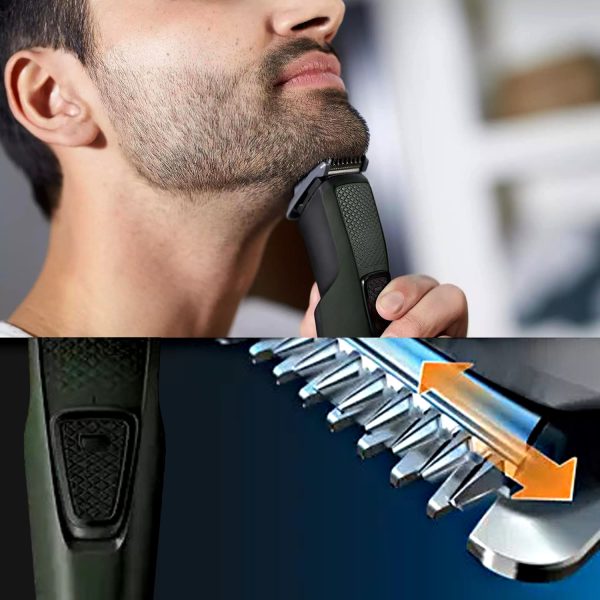Philips BT1230/15, Small but Powerful Beard Trimmer with Stainless Steel Blades, USB Charging, with 30 Minutes Cordless Use, Black