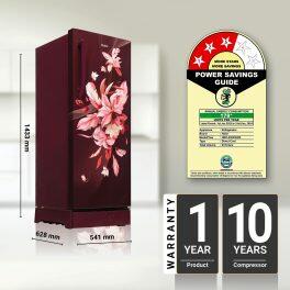 Haier HRD-2353CRO, 215 Litre 3 Star Single Door Refrigerator with 1 Hour Icing Technology, Red Opal