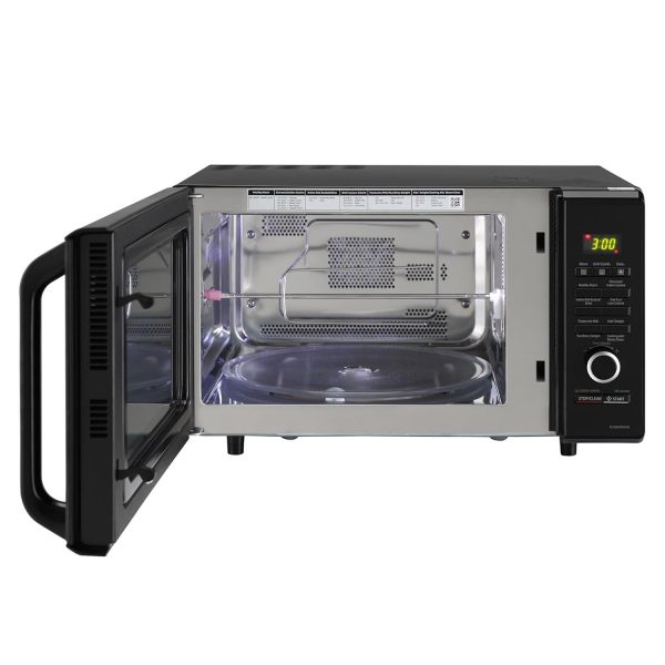 LG MJ2887BWUM, 28 Litre Convection Microwave with Charcoal Heater ,360 Degree Motorised Rotisserie and Stainless Steel Cavity, Floral Wine