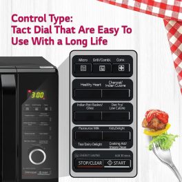 LG MJ2887BWUM, 28 Litre Convection Microwave with Charcoal Heater ,360 Degree Motorised Rotisserie and Stainless Steel Cavity, Floral Wine