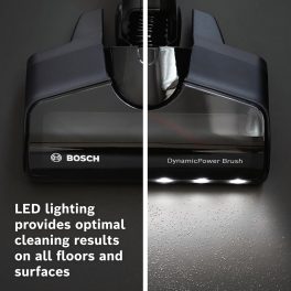 Bosch BCS711AIN, Cordless Vacuum Cleaner with Rechargeable Battery, LED Lighting with 90% Bendable and Nozzle Foot Release, Graphite Black