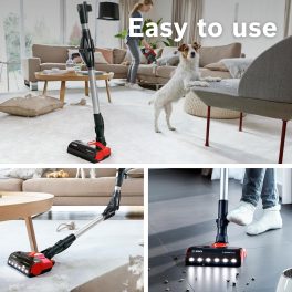 Bosch BCS71PETIN, Cordless Vacuum Cleaner specializing Animal Cleaning with Rechargeable Battery, Flex Tube and LED Lighting, Tornado Red