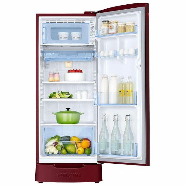 Samsung 183L 3 Star Single Door Refrigerator (RR20D1823RZ, Midnight Red)