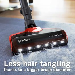 Bosch BCS71PETIN, Cordless Vacuum Cleaner specializing Animal Cleaning with Rechargeable Battery, Flex Tube and LED Lighting, Tornado Red
