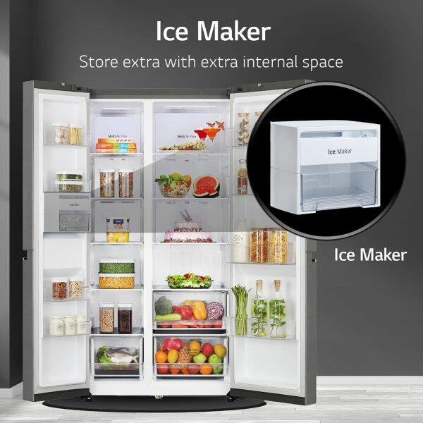 LG 650L Side by Side Refrigerator (GL-B257DBM3, Black Mirror)
