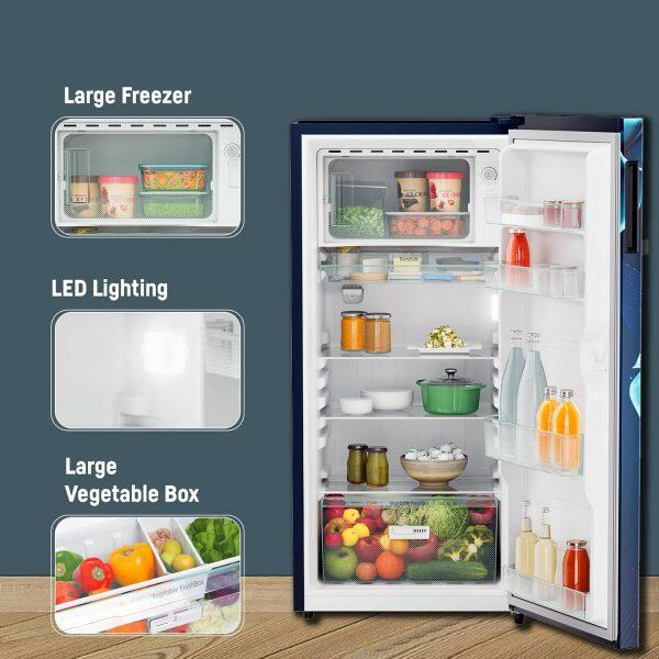 Liebherr DNPiDC 1901 Pure Single-door refrigerator 191 l in 3 star with iCoolTouch UI, Red Majestic, Blue Divine
