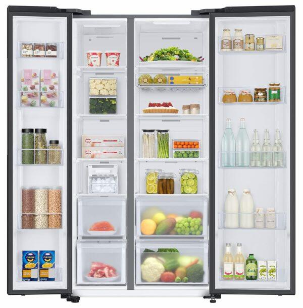 Samsung 653L Side by Side Refrigerator (RS76CG8115B1, Matt Black)