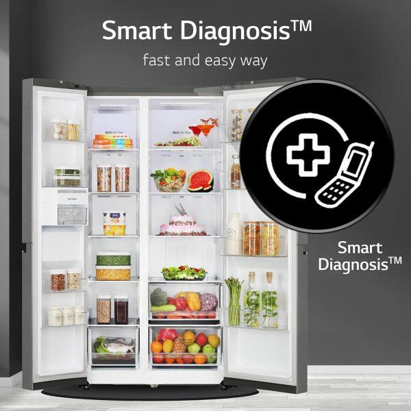 LG 650L Side by Side Refrigerator (GL-B257DBM3, Black Mirror)