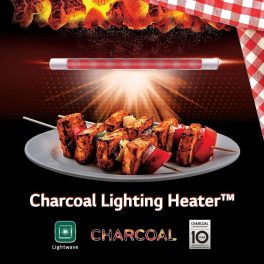 LG MJ2887BWUM, 28 Litre Convection Microwave with Charcoal Heater ,360 Degree Motorised Rotisserie and Stainless Steel Cavity, Floral Wine