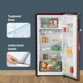Liebherr DNPRDC 1901, 191L 3 Star Inverter, Direct Cool Single Door Refrigerator, 20 Years Warranty on Compressor, Vegetable Organiser, Red Divine