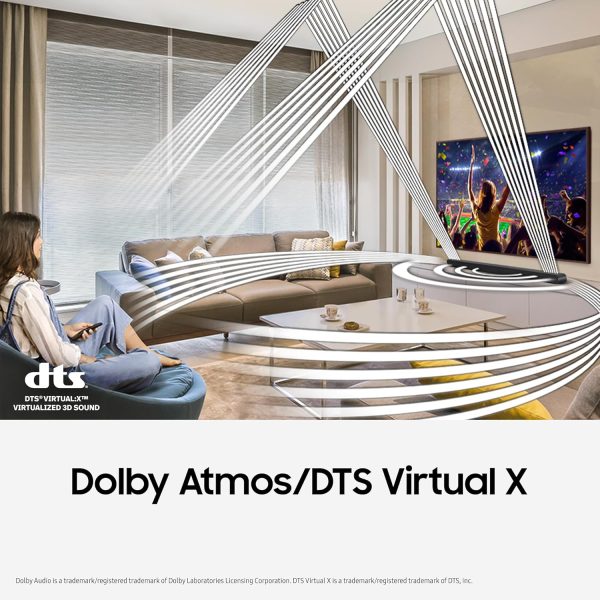 Samsung S800B/XL, 330 Watt 3.1.2 Channel Soundbar with Wireless Subwoofer, Dolby Atmos, Built in Alexa, Airplay and Wi-Fi, Black