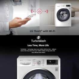 LG FHV1409ZWP, 9 KG 1400 RPM Fully Automatic Front Load Machine with AI Direct Drive Motor, Steam, Smart Diagnostics, Platinum Silver