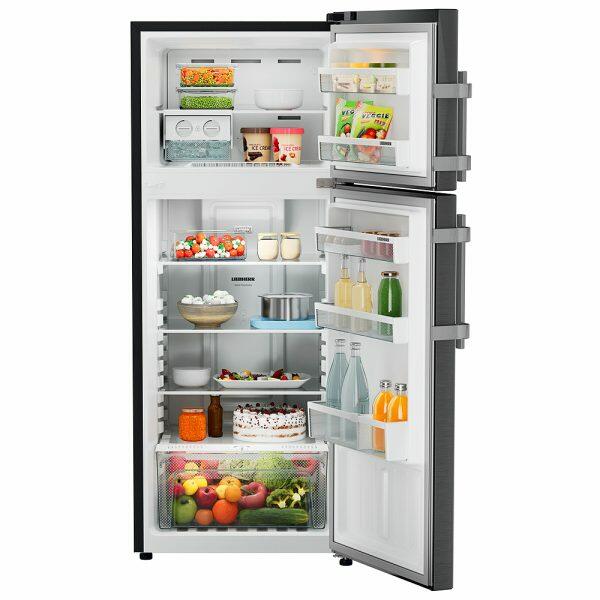 Liebherr TCLBSB 2411, 245L 2 Star inverter, Hot to Cool, Pocket Handle, Frost Free Double Door Refrigerator, 20 Years Warranty on Compressor, Freezer 51 L, Black Steel