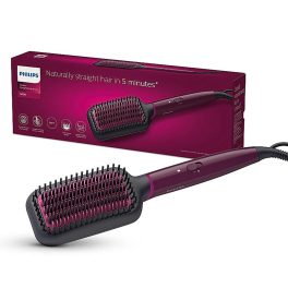 Philips BHH730, Hair Straightening Brush with Silk Protect Technology, Keratin Infused Cermaic Coating and 200 Celcius temperature for effective Styling, Dark Wine