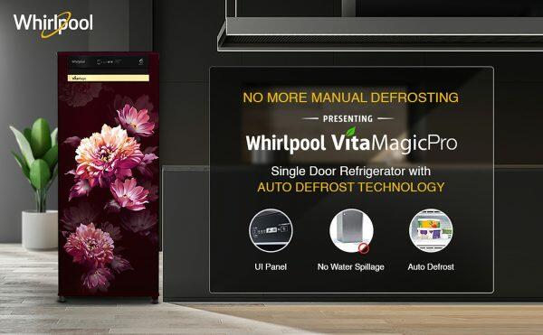 Whirlpool 215 VMPRO PRM 3S, 192 L 3 Star Auto-Defrost Inverter Vitamagic Pro Direct-Cool Single Door Refrigerator, 10 Years Warranty on Compressor, Wine Dafne
