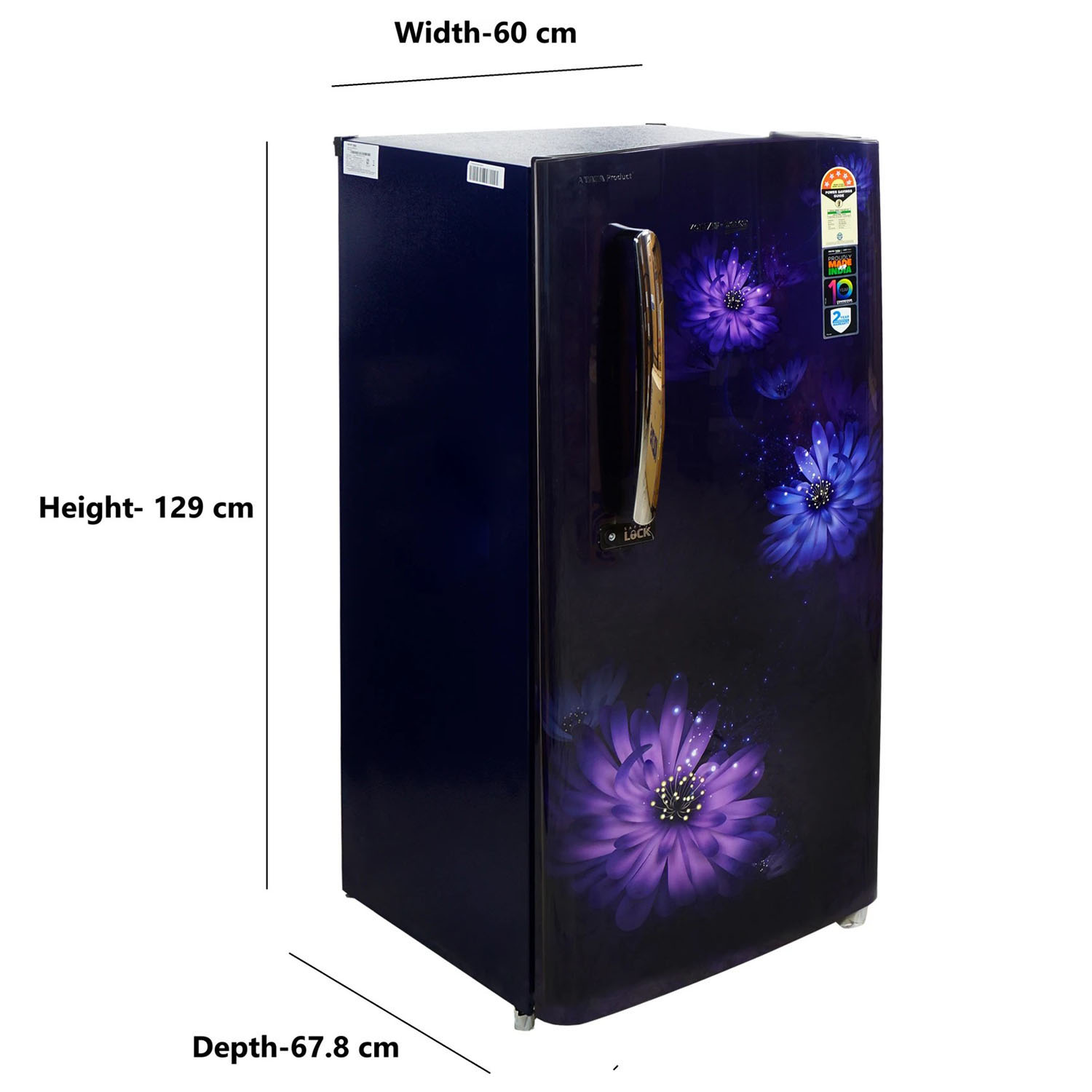 Voltas Beko 185 Litre 5 Star Single Door Refrierator with Quick Freezer, Safe Box and Crisper Humidity Control, Dahlia Blue, RDC220A/W0DBETM Voltas Beko 185 Litre 5 Star Single Door Refrierator with Quick Freezer, Safe Box and Crisper Humidity Control, Dahlia Blue, RDC220A/W0DBETM