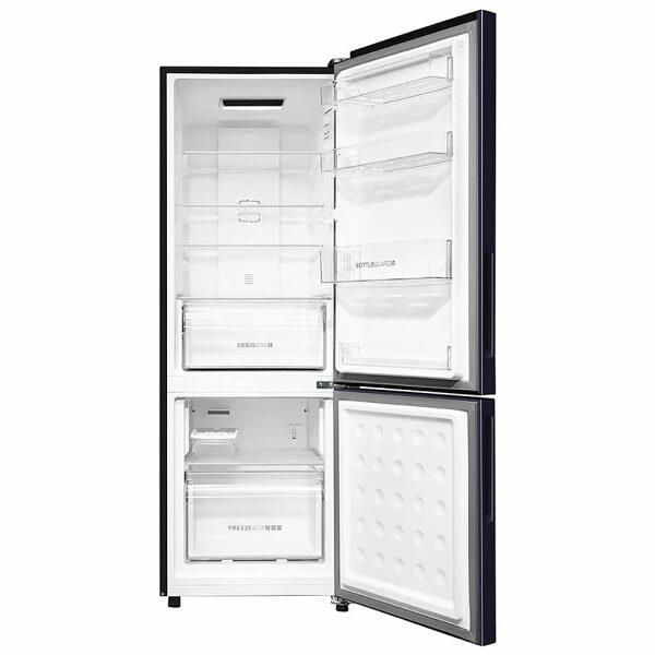 Haier HRB-2872BMS, 237 Litre 2 Star Bottom Mount Refrigerator with 8-in-1 Convertible and Turbo Icing, Storm Inox