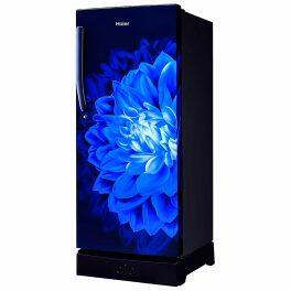 Haier HRD-2355PMD, 215 Litre 5 Star Single Door Refrigerator with Base Drawer and 1 Hour Icing Technology, Marine Dahelia