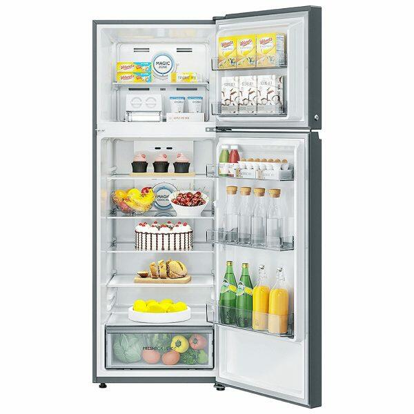 Haier HRF-4083BIS, 358 Litre 3 Star Double Door Refrigerator with Triple Inverter and 10-in-1 Convertible, Inox Silver