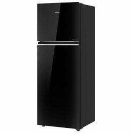Haier HRF-4083PKG, 358 Litre 3 Star Double Door Refrigerator with Triple Inverter and 10-in-1 Convertible, Black Glass
