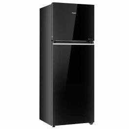 Haier HRF-4083PKG, 358 Litre 3 Star Double Door Refrigerator with Triple Inverter and 10-in-1 Convertible, Black Glass