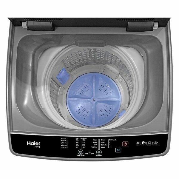 Haier HWM65-306ES5, 6.5 KG Fully Automatic Top Load Machine with Oceanus Wave Drum, 15 Minutes Quick Wash and 5 Star Rating, Brown Grey