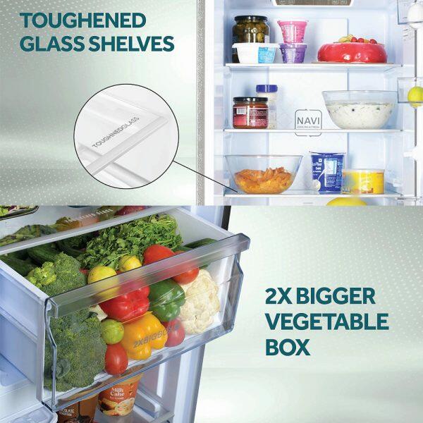 Haier HRF-3782BGB, 328 Litre 2 Star Double Door Refrigerator with 10-in-1 Convertible, GE Black