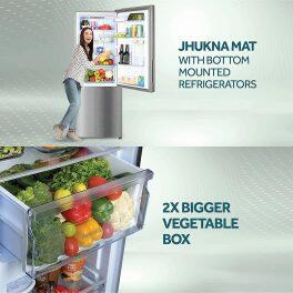 Haier 445 Litre 2 Star Bottom Mount Refrigerator, Inox Steel (HRB-4952BGK)