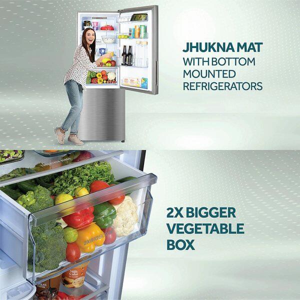 Haier 445 Litre 2 Star Bottom Mount Refrigerator, Inox Steel (HRB-4952BGK)