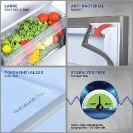 Haier HRD-1962CBLPBL, 175 Litre 2 Star Single Door Refrigerator, With Base Drawer Blue Lotus