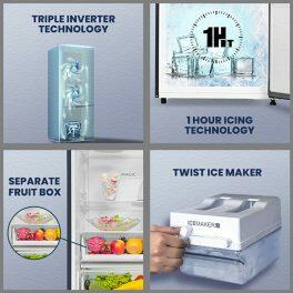 Haier 237 Litre 2 Star Bottom Mount Refrigerator, Storm Inox (HRB-2872BSI-P)