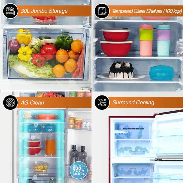 Panasonic 280L 2 Star Double Door Refrigerator (NR-TH292BDRN, Harnel Wine)