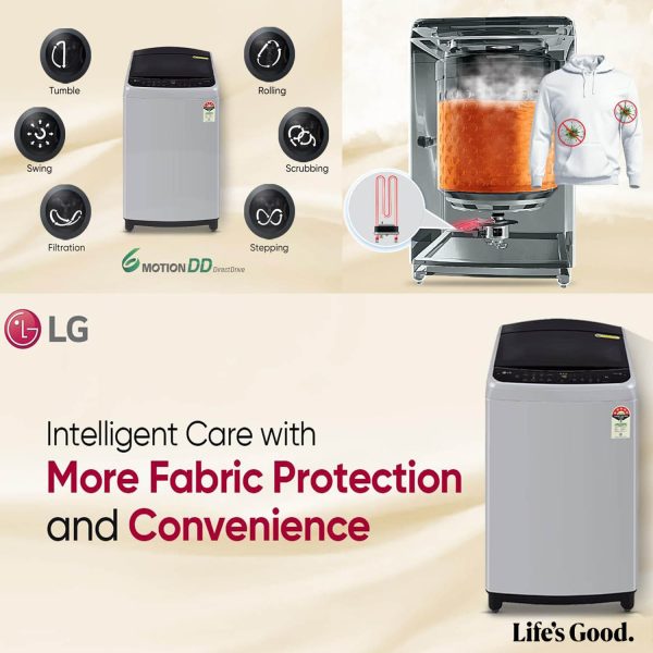 LG THD10NWM, 10 KG Fully Automatic Top Load Machine with LG ThinQ with Wi-Fi, AI Direct Drive and Inverter Motor, Middle Black