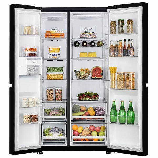 LG 650L Side by Side Refrigerator (GL-B257DBM3, Black Mirror)