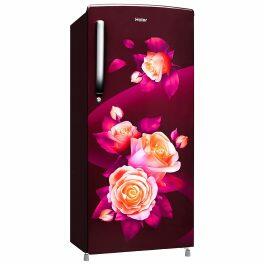 Haier HRD-2263CRR, 205 Litre 3 Star Single Door Refrigerator with 1 Hour Icing Technology, Red Rose