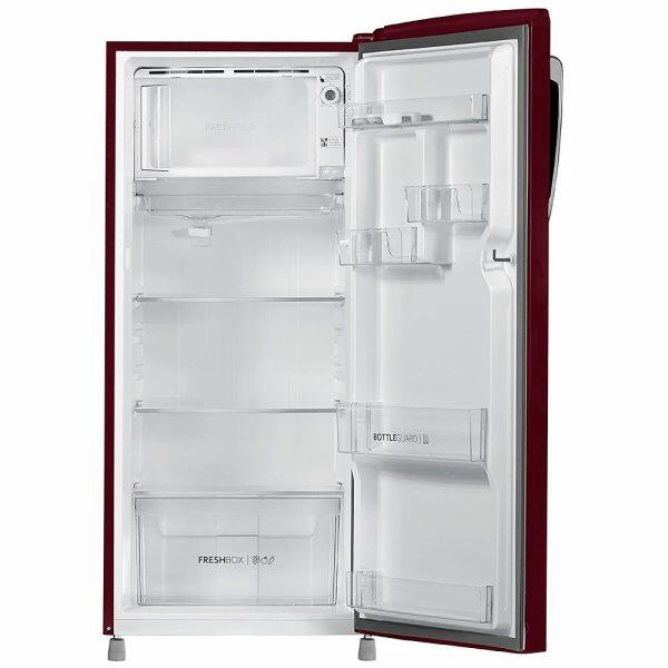 Haier HRD-2263CRR, 205 Litre 3 Star Single Door Refrigerator with 1 Hour Icing Technology, Red Rose