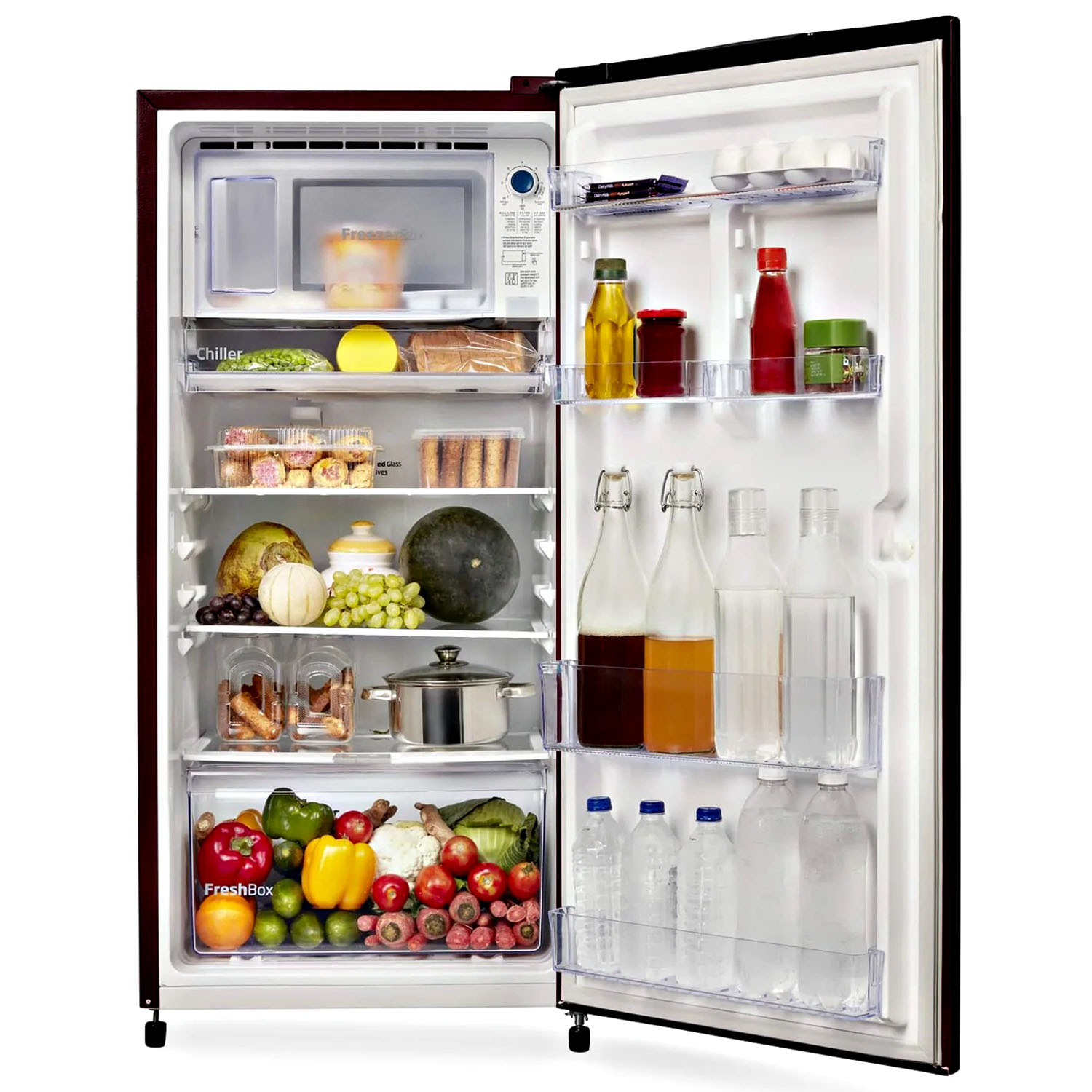 Voltas Beko 185 Litre 3 Star Single Door Refrigerator with Quick Freezer, Safe Box and Crisper Humidity Control, Fressia Purple, RDC220C/S0PFE Voltas Beko 185 Litre 3 Star Single Door Refrigerator with Quick Freezer, Safe Box and Crisper Humidity Control, Fressia Purple, RDC220C/S0PFE