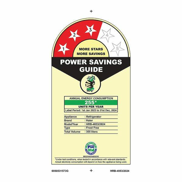 Haier HRB-4053BGK, 355 Litre 3 Star Graphite Black