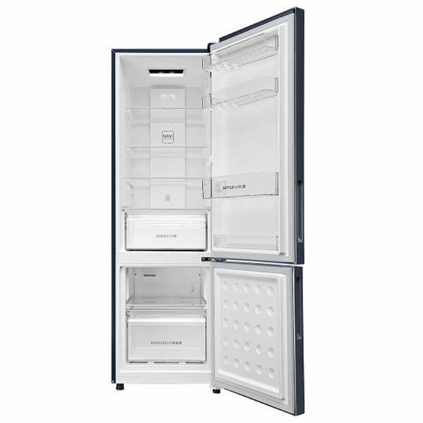 Haier HRB-3152BGK, 265 Litre 2 Star Bottom Mount Refrigerator with 8-in-1 Convertible, Graphite Black