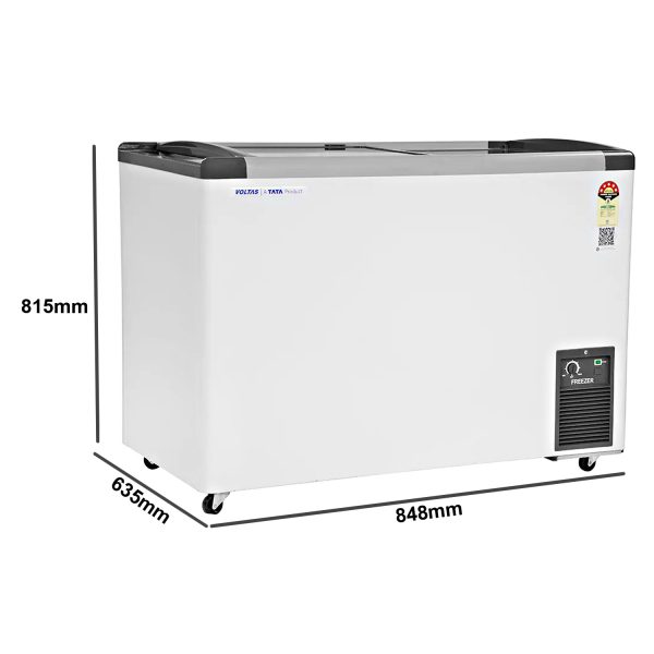 Voltas GT220GA5-P 205L Glass-Top Deep Freezer with 5 Star, White