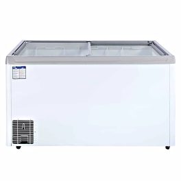 Haier HFC400GM5 340 Litre Glass Top Deep Freezer with 5 Star, White