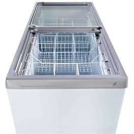 Haier HFC400GM5 340 Litre Glass Top Deep Freezer with 5 Star, White