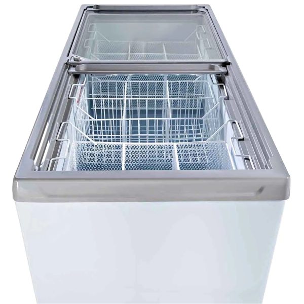Haier HFC400GM5 340 Litre Glass Top Deep Freezer with 5 Star, White